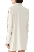 Bow-Embellished Wool Blazer Dress