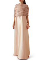 Gathered Cape Dress