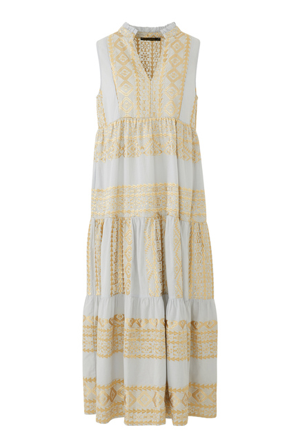 Embroidered Midi Dress