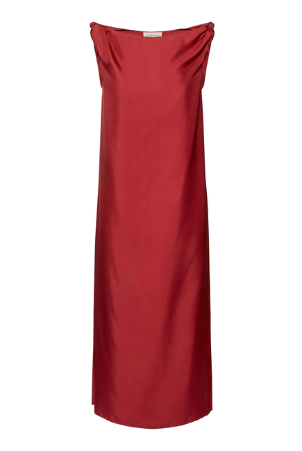 Silk Twisted Moun Midi Dress
