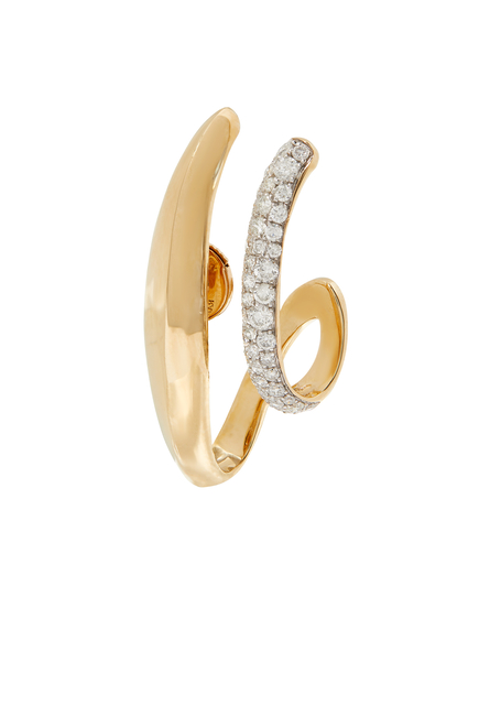 Nano Magnetique Earring, 14k Yellow Gold & Diamonds