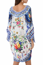 Tie Sleeve Short V Neck Kaftan