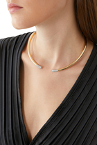 Tube Necklace, 14K Yellow Gold & Diamonds