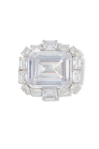 Cubic Zirconia Oval Accent Brooch