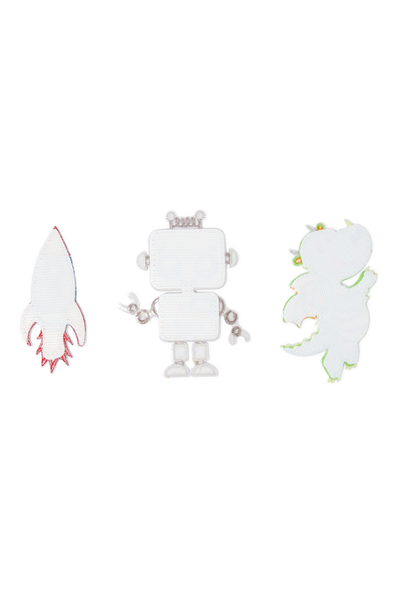 Kids Robot, Spaceship and Dragon Patch Set