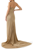 Strapless Lurex Knit Gown