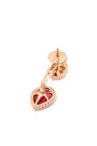 Serpent Bohème Double Motif Diamond Single Stud Earring with Rhodolite