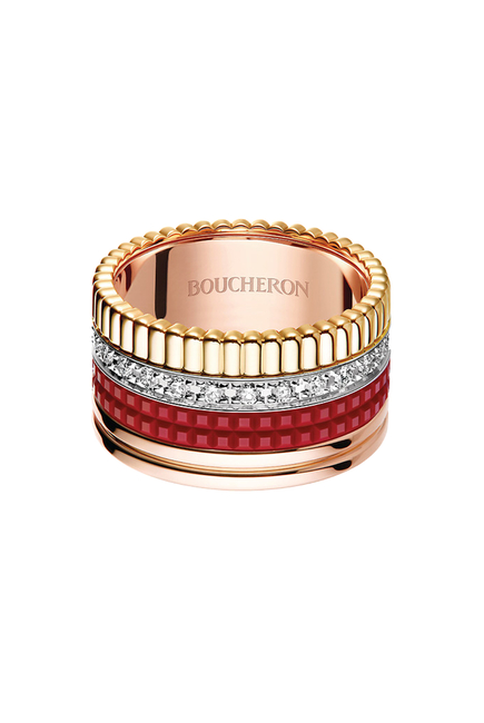 Quatre Red Edition Ring, 18k Mix Gold