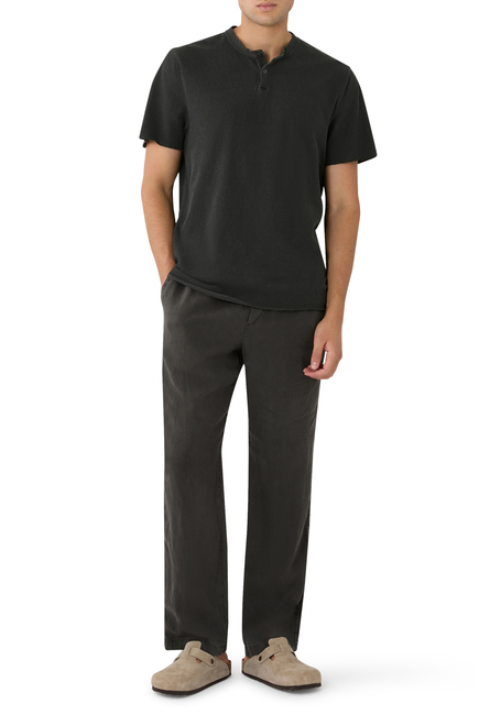 Slub Jersey Short-Sleeved Henley