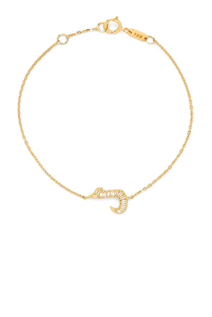 OULA - Letter Lam Bracelet, 18K Yellow Gold & Baguette Diamonds