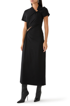 Long Piercing Cotton Jersey Dress