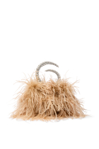 Karma Feather Clutch Bag