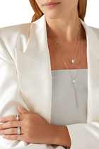 Quatre Pure Edition Mini Tie Necklace, 18k White Gold & Diamonds
