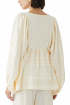 Embroidered Baloon Sleeve Top