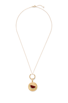  Watermelon Sands Charm, 18K Yellow Gold with Red Agate & Diamonds