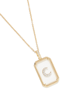 Moon Pendant Necklace, 14K Yellow Gold & Diamonds