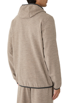 Virgin Wool and Nylon Jersey Hooded Sweatshirt