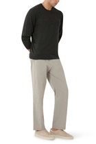 Ultrafine Cashmere Tipped Crew Neck