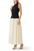 Drop Waist Combo Midi Dress
