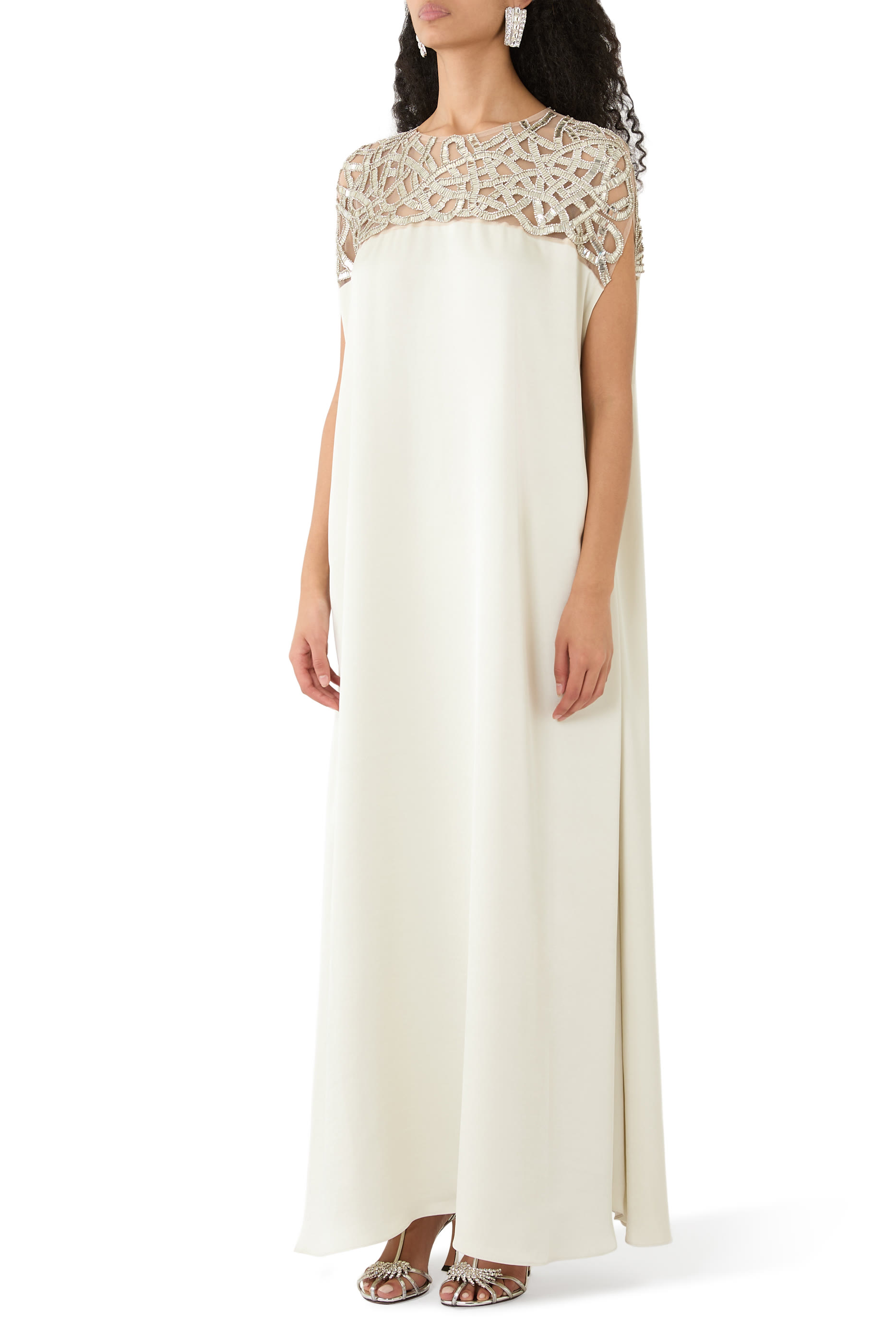 Viscose Satin Kaftan Dress 