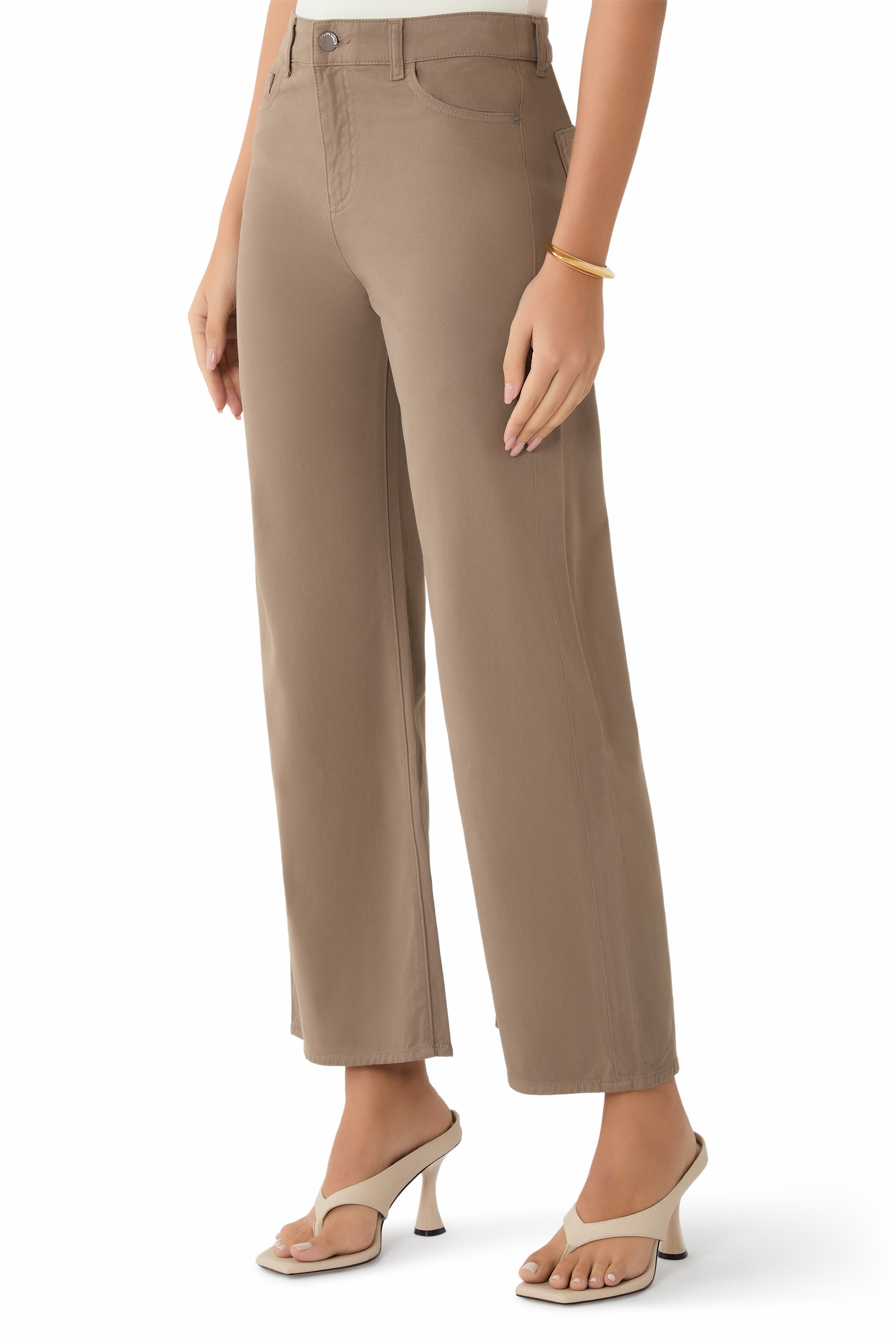 J33 Mid-Rise, Cropped Wide-Leg Jeans 