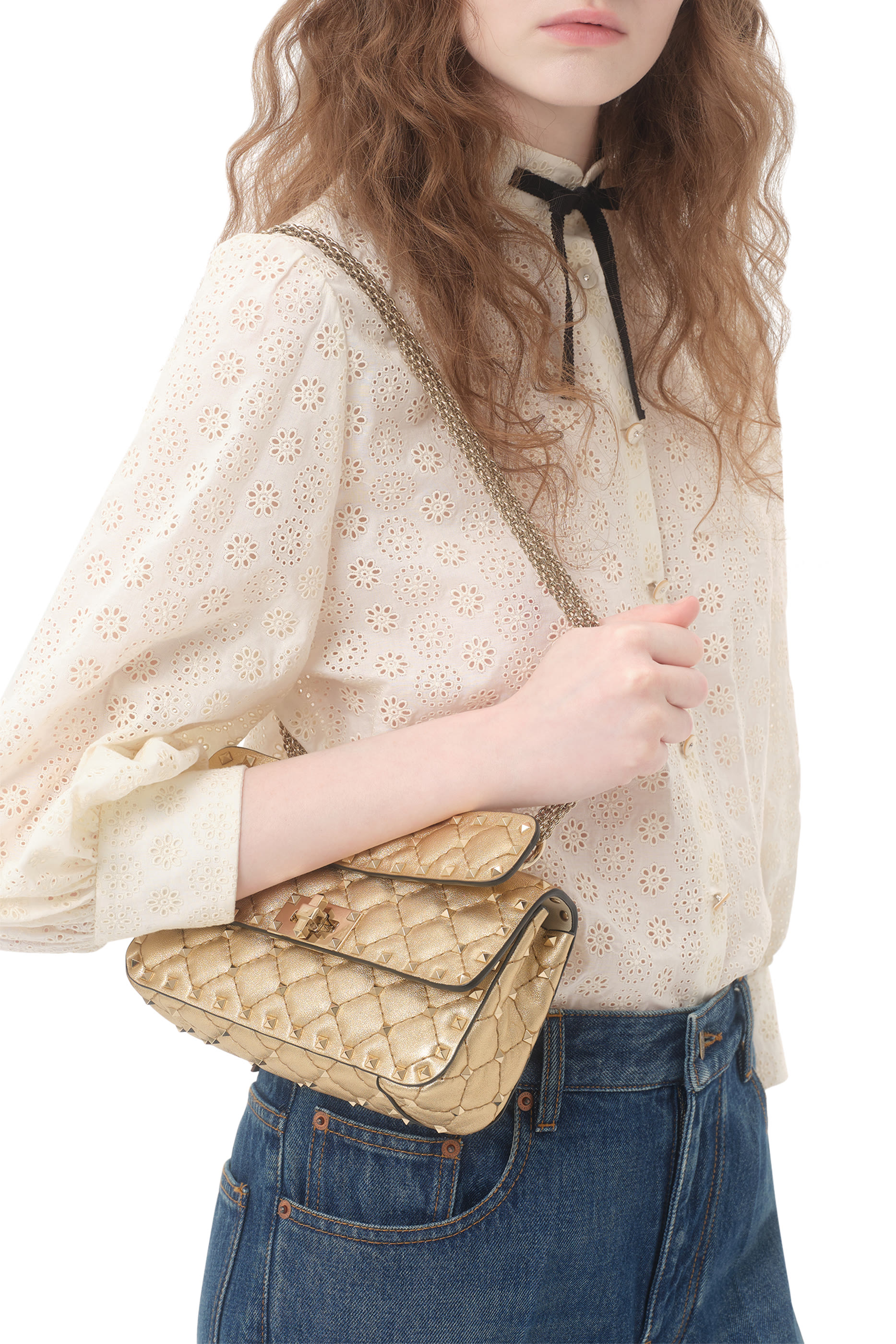 Rockstud Spike Small Laminated Nappa Bag 