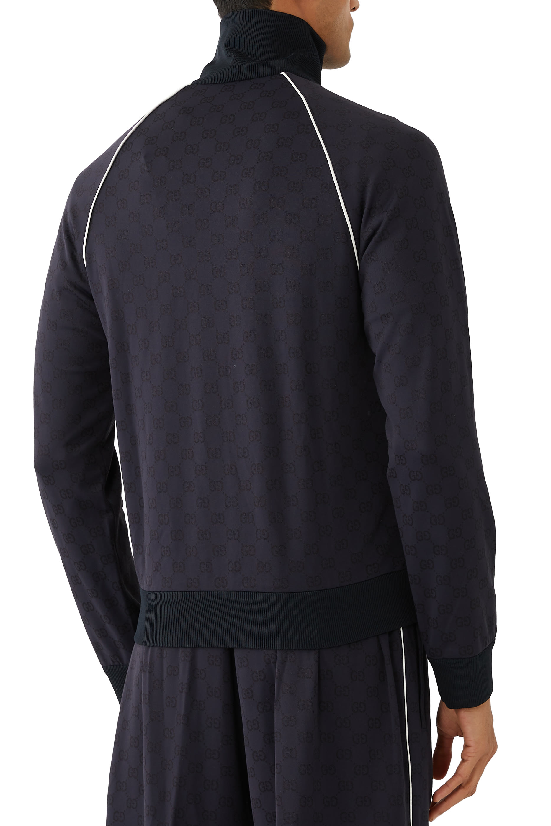 GG Nylon and Jersey Zip Jacket