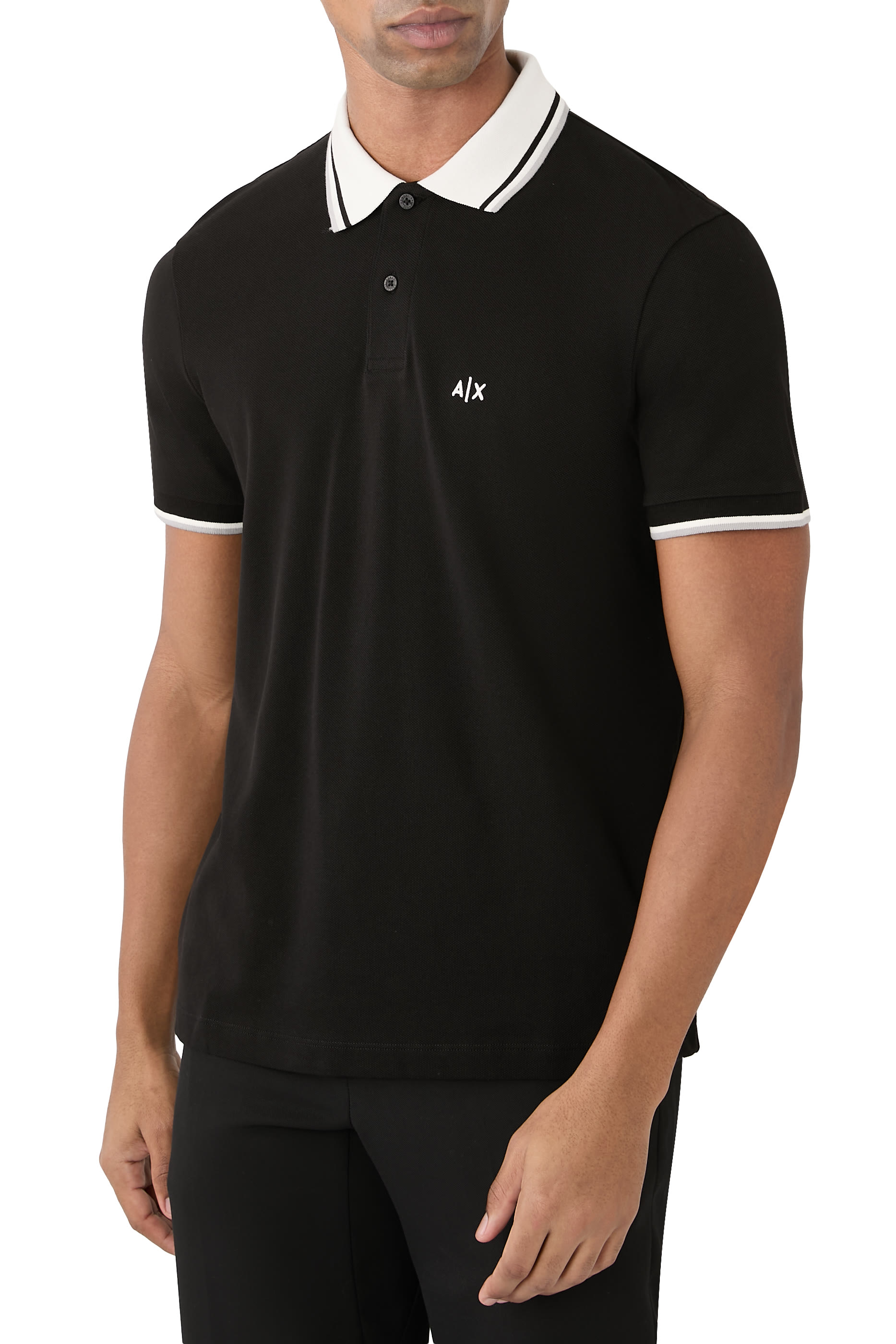 AX Logo Cotton Polo Shirt 