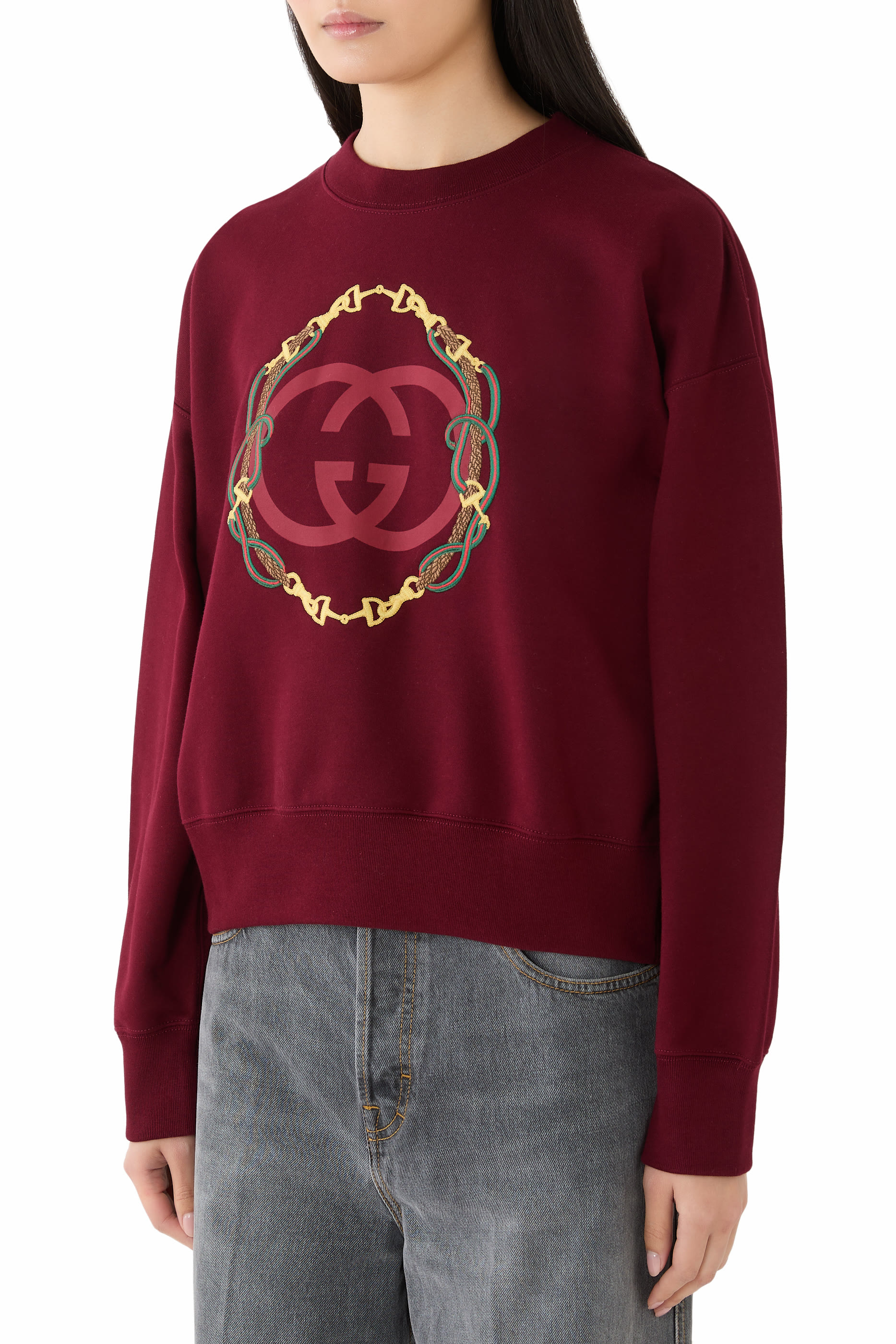  Cotton Jersey Sweatshirt with Print 