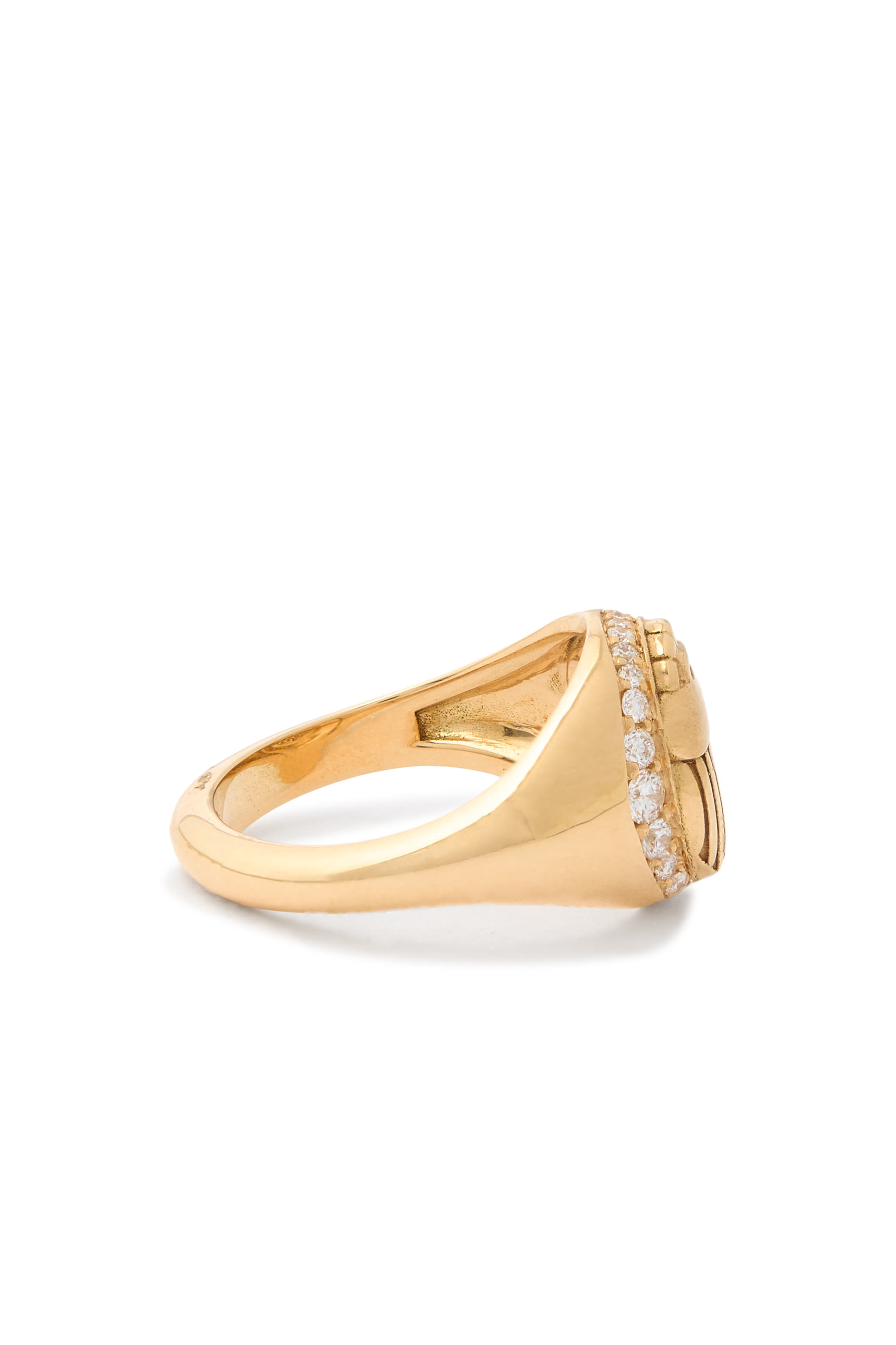 Scarab Chevalier Ring, 18k Yellow Gold & Diamonds