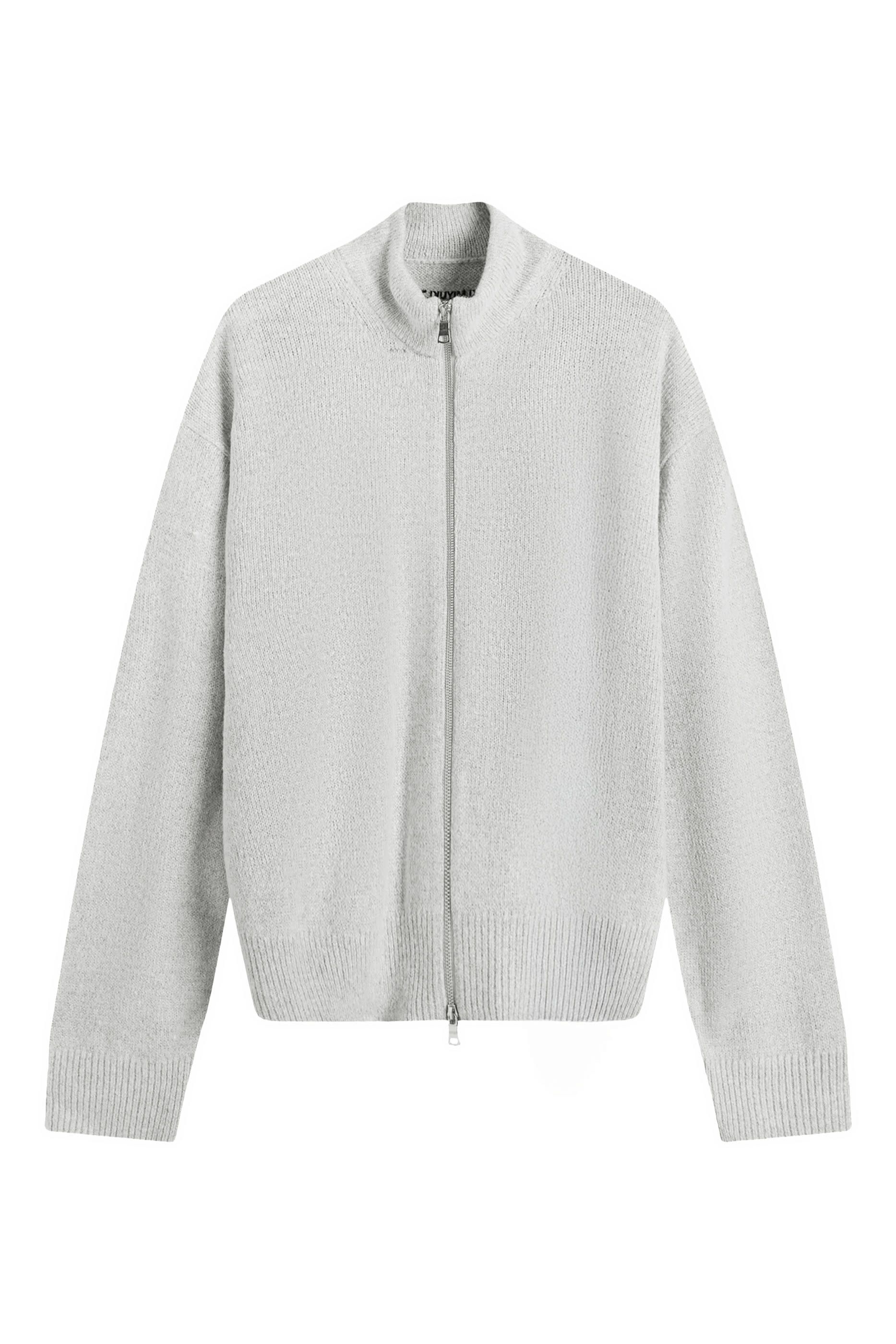 Mohair Blend Knit Track Jacket 