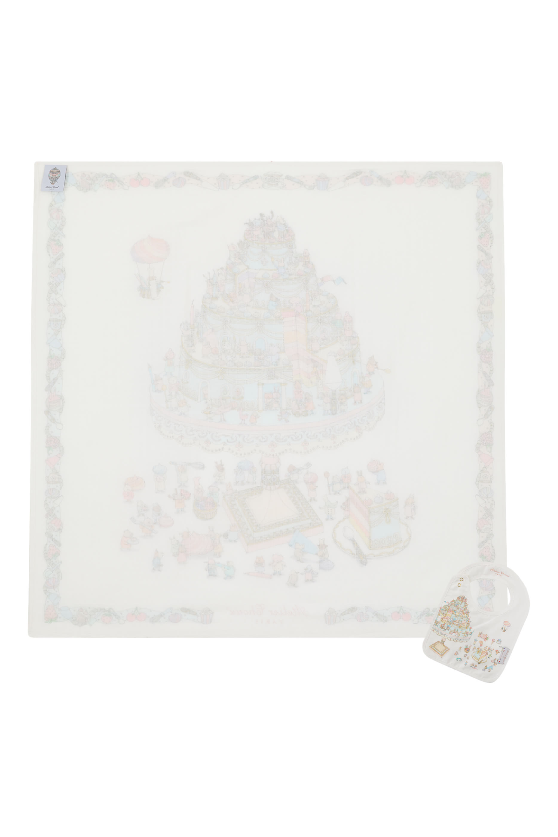 Kids Carr&eacute; & Satin Bib Set - Le G&acirc;teau 
