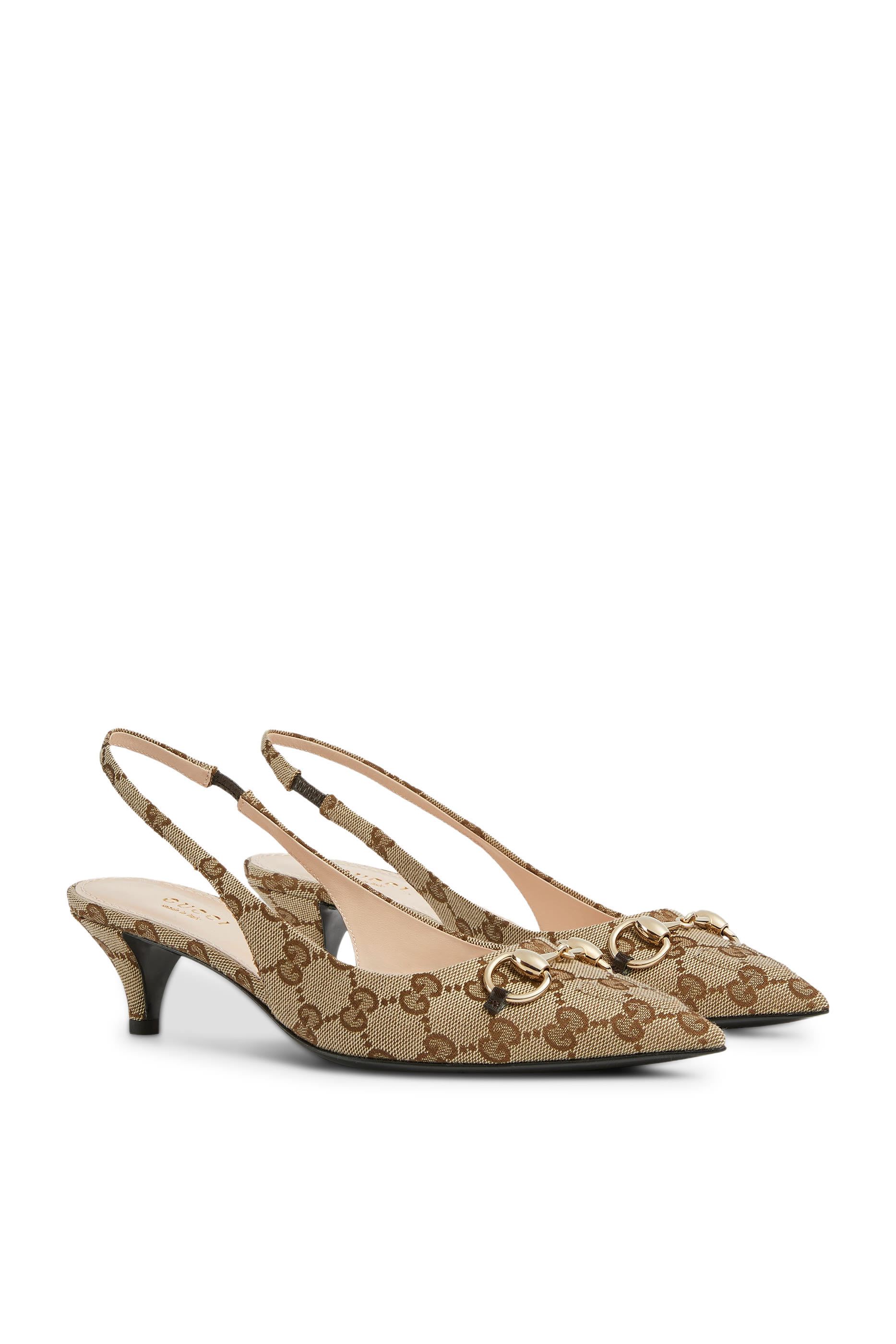 GG Canvas Slingback 45 Pump Heel