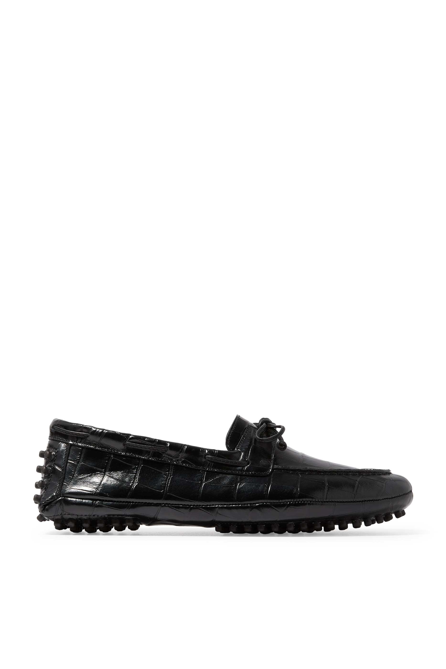 Croc-Embossed Driver Moccasins