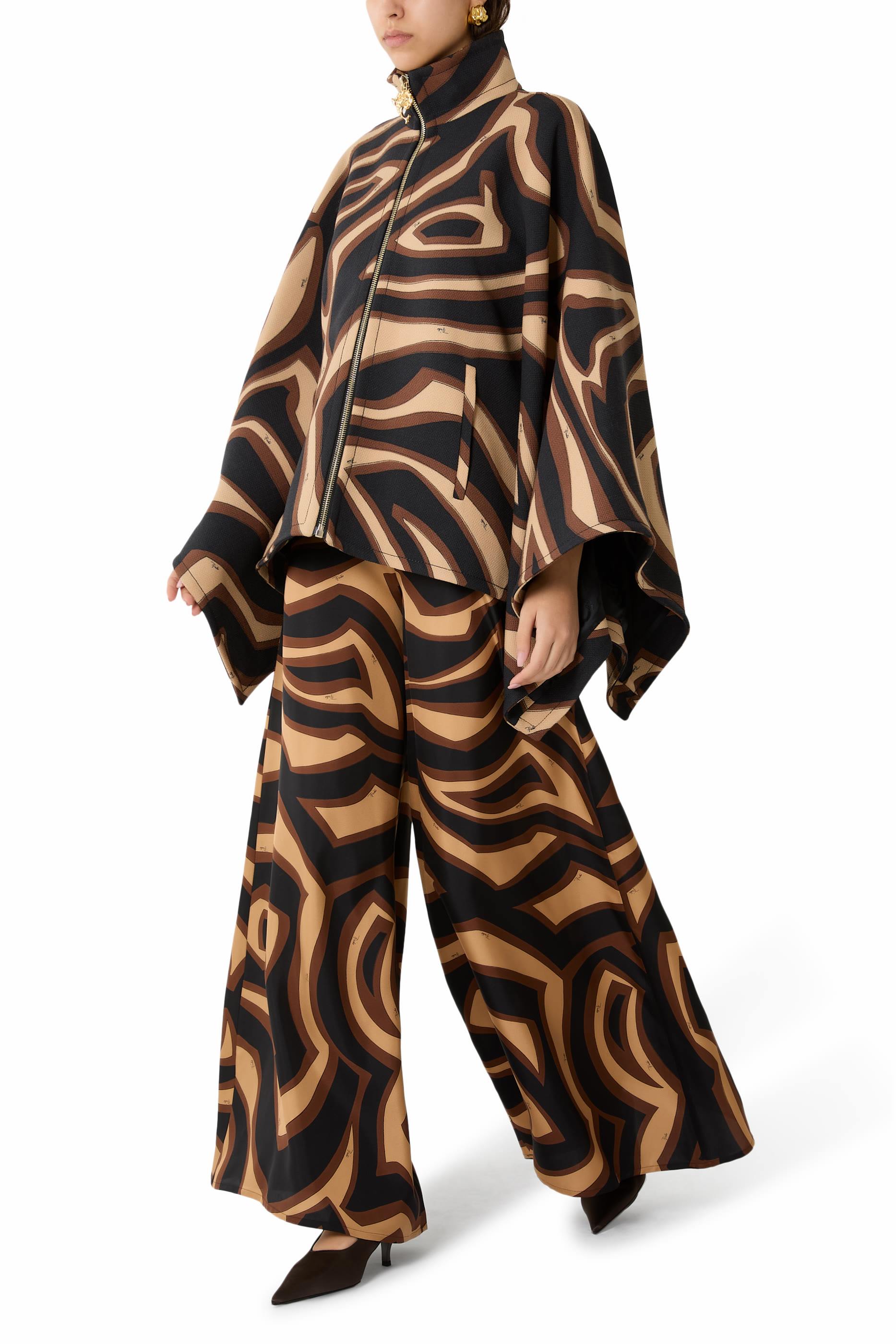  Labyrinth Print Wide-Leg Trousers