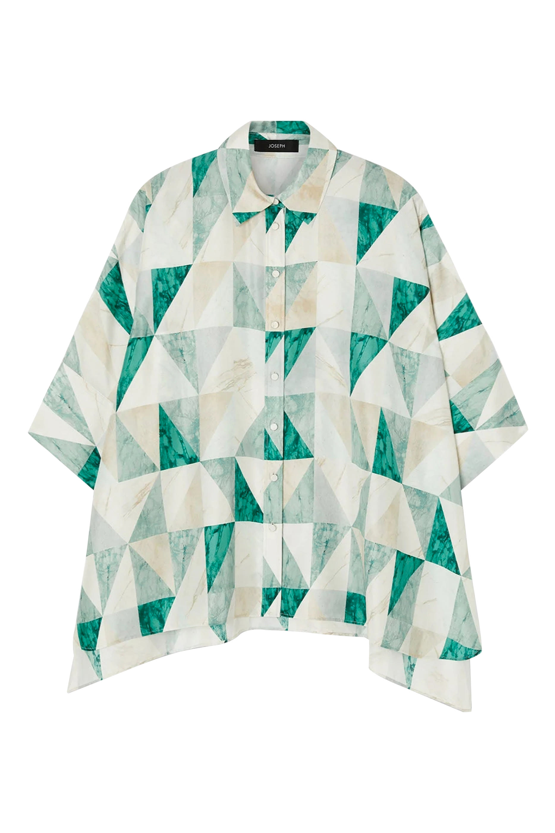 Arcole Marble Print Silk Shirt