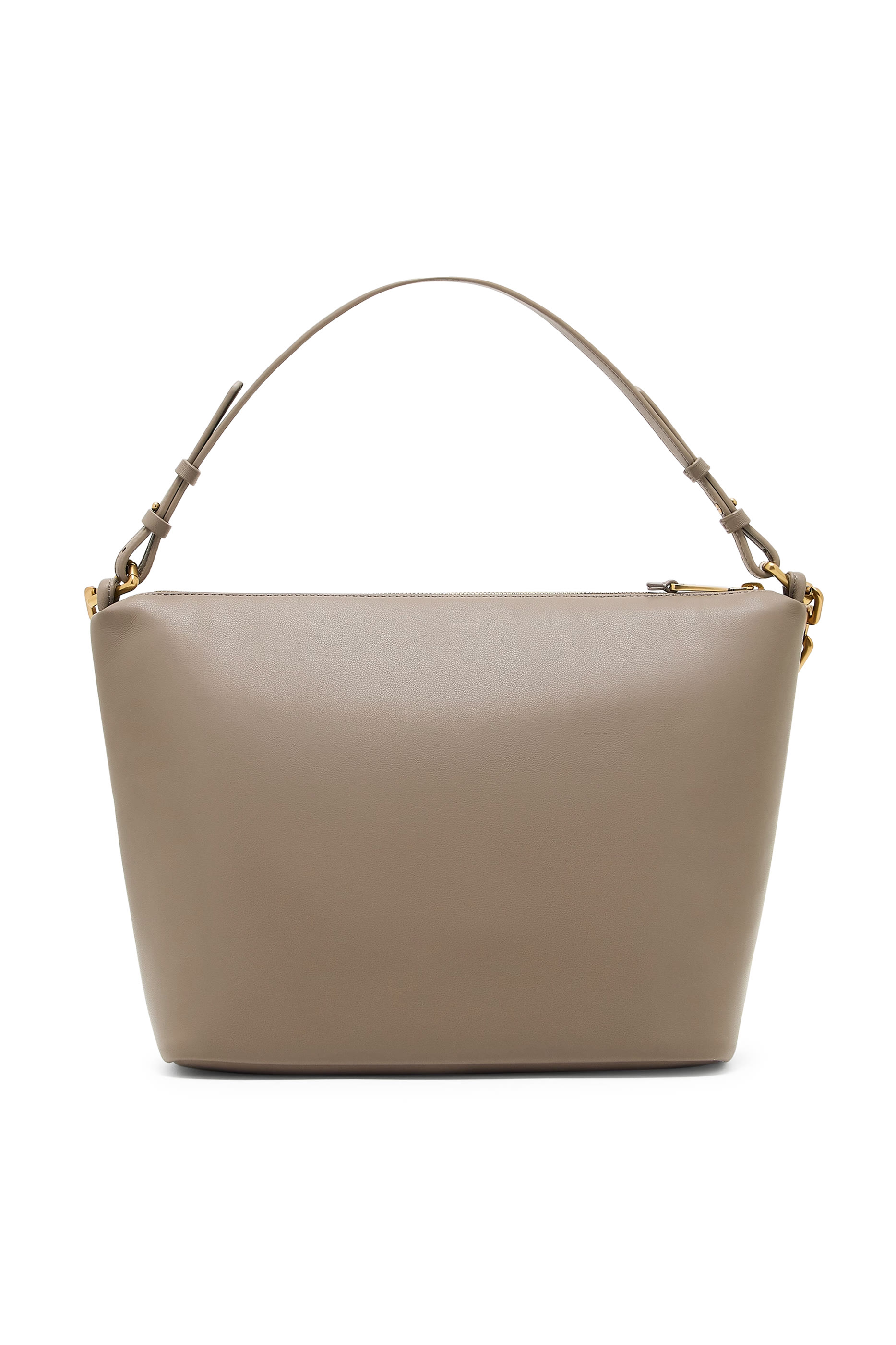 Medium Leather Hobo Bag with Chain