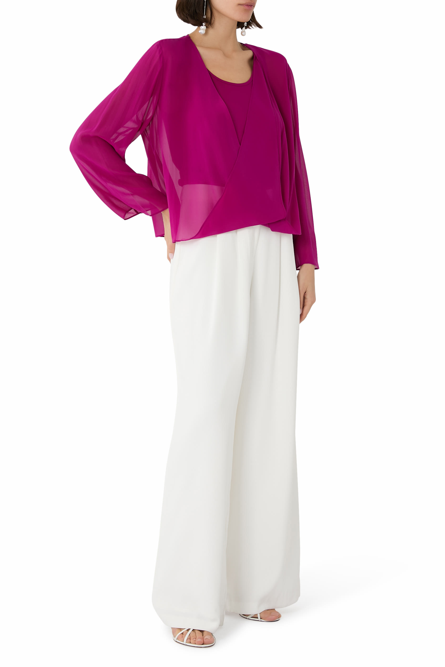 Stretch Silk Jersey Scoop Neck Tank 