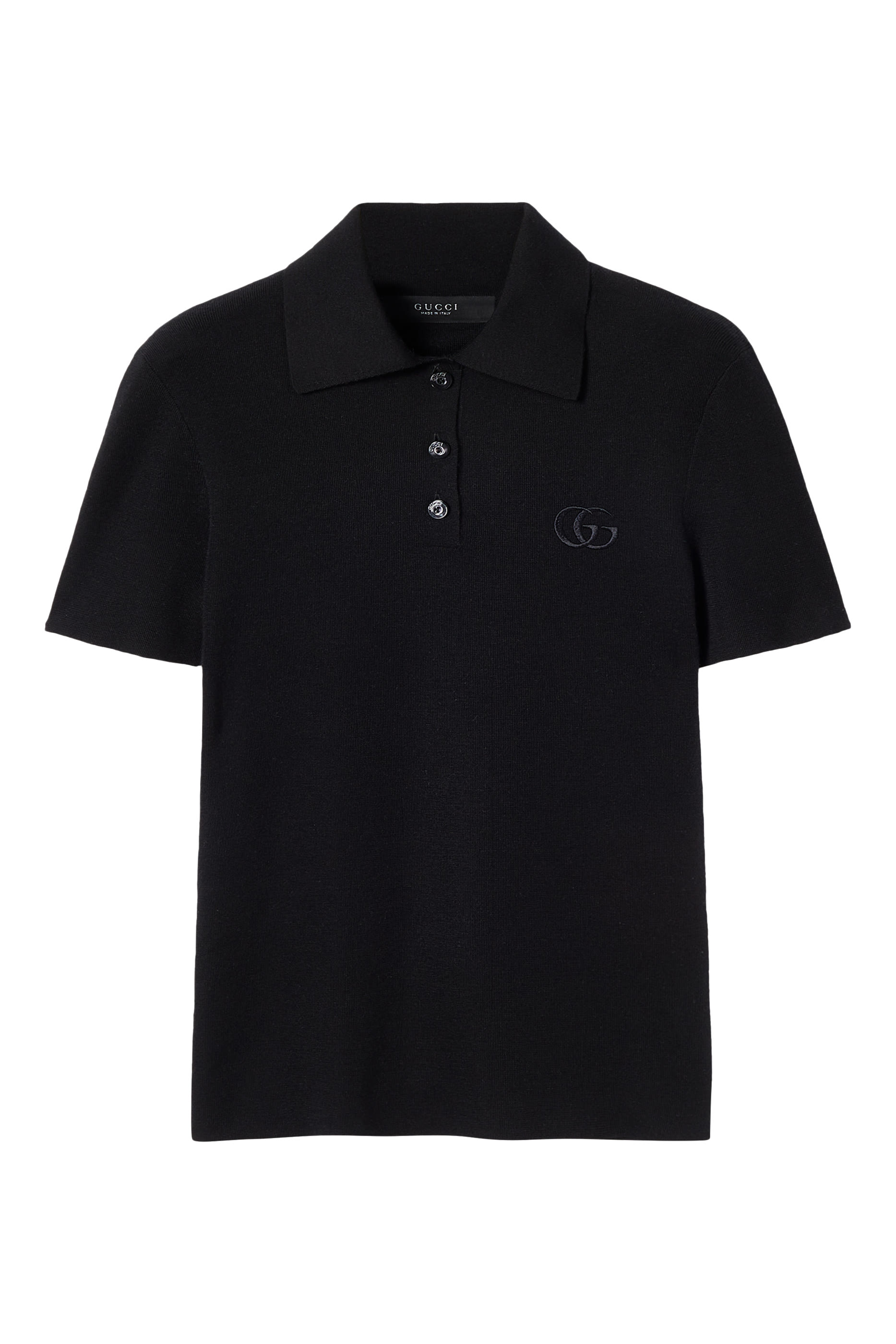 Cashmere Silk Polo Shirt with Embroidery 