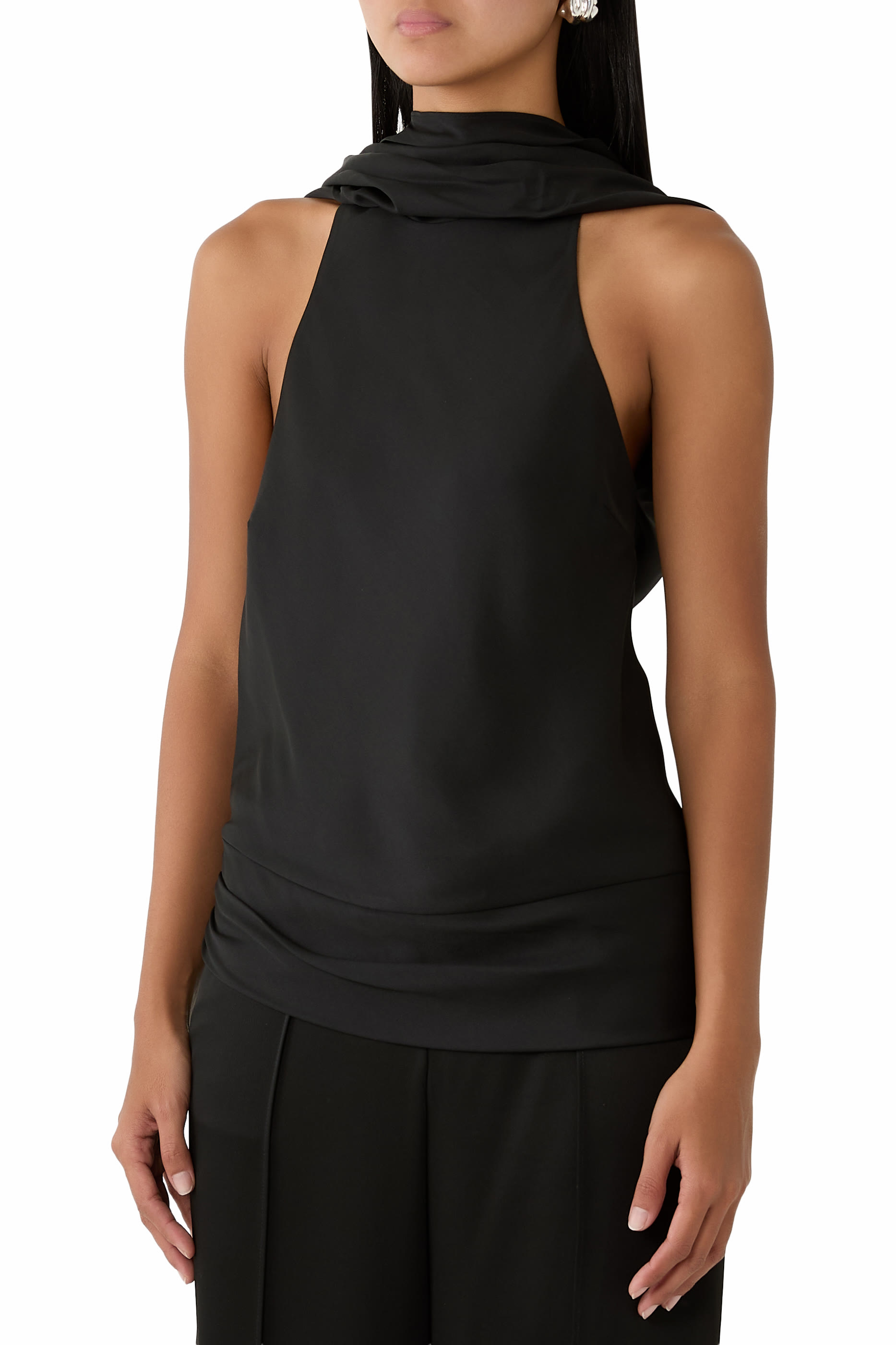 Halia Draped Satin Romper