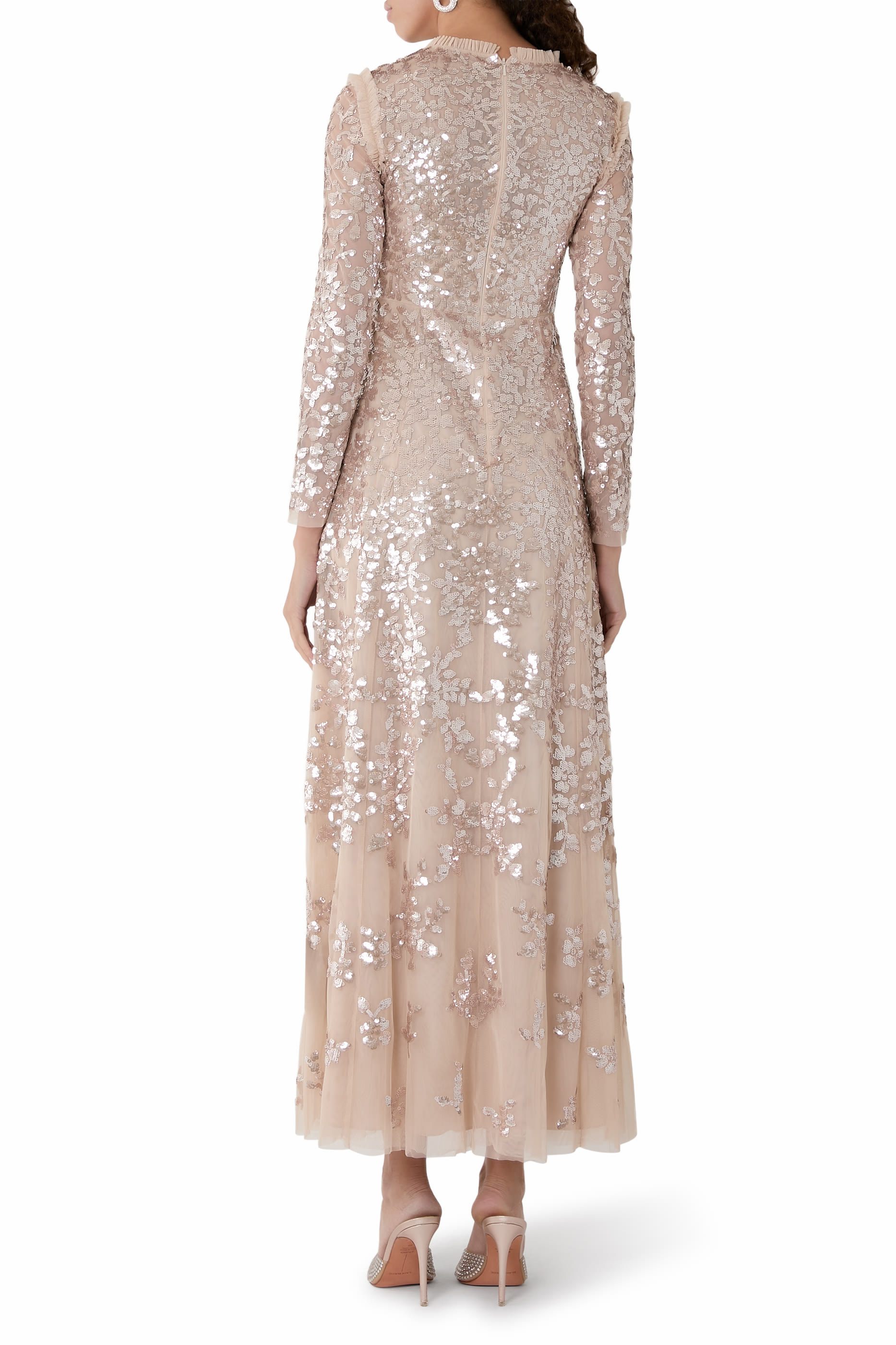 Rosanna Lattice Round Neck Gown