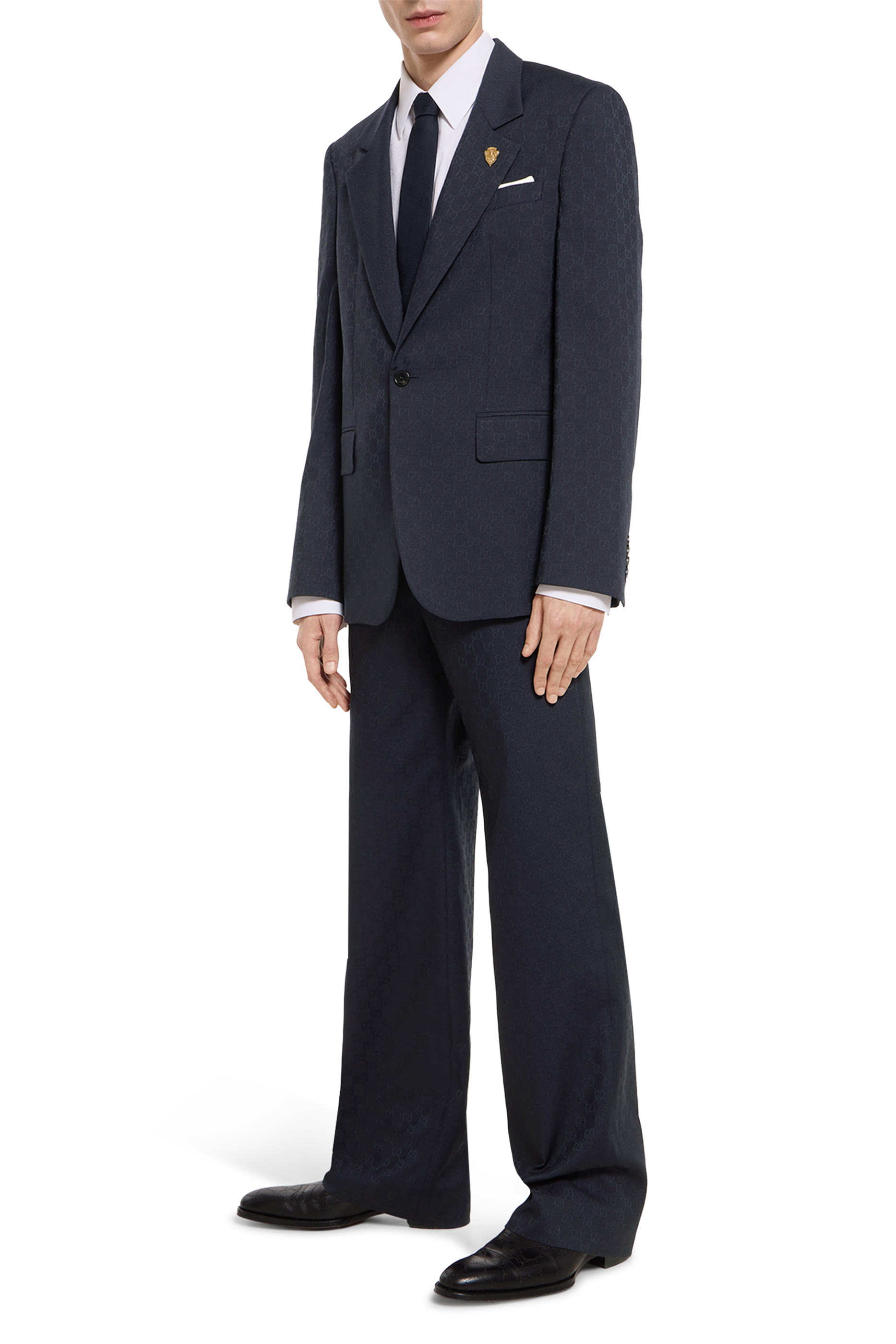 Single-Breasted GG Wool Jacket