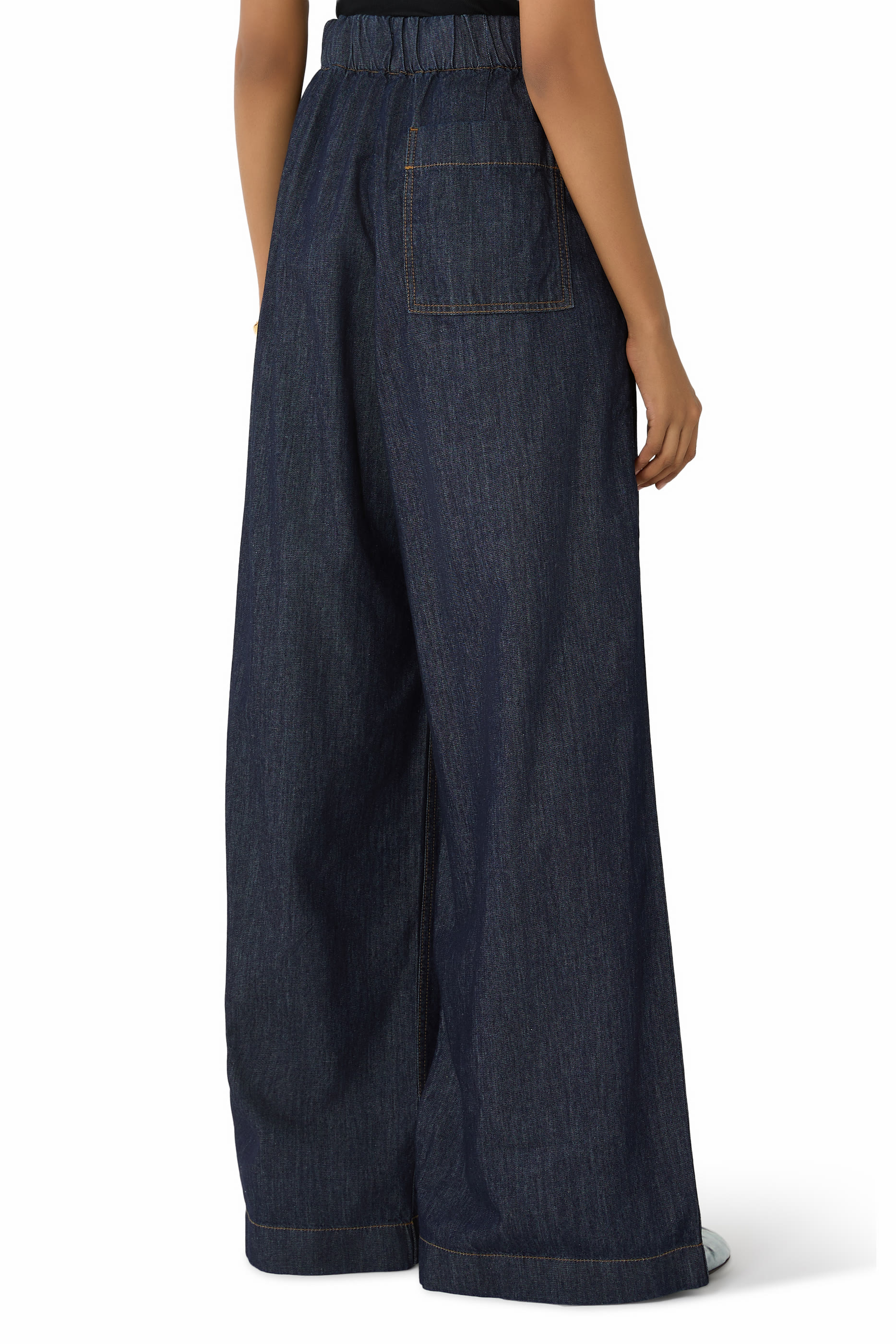 Wide-Leg Denim Trousers