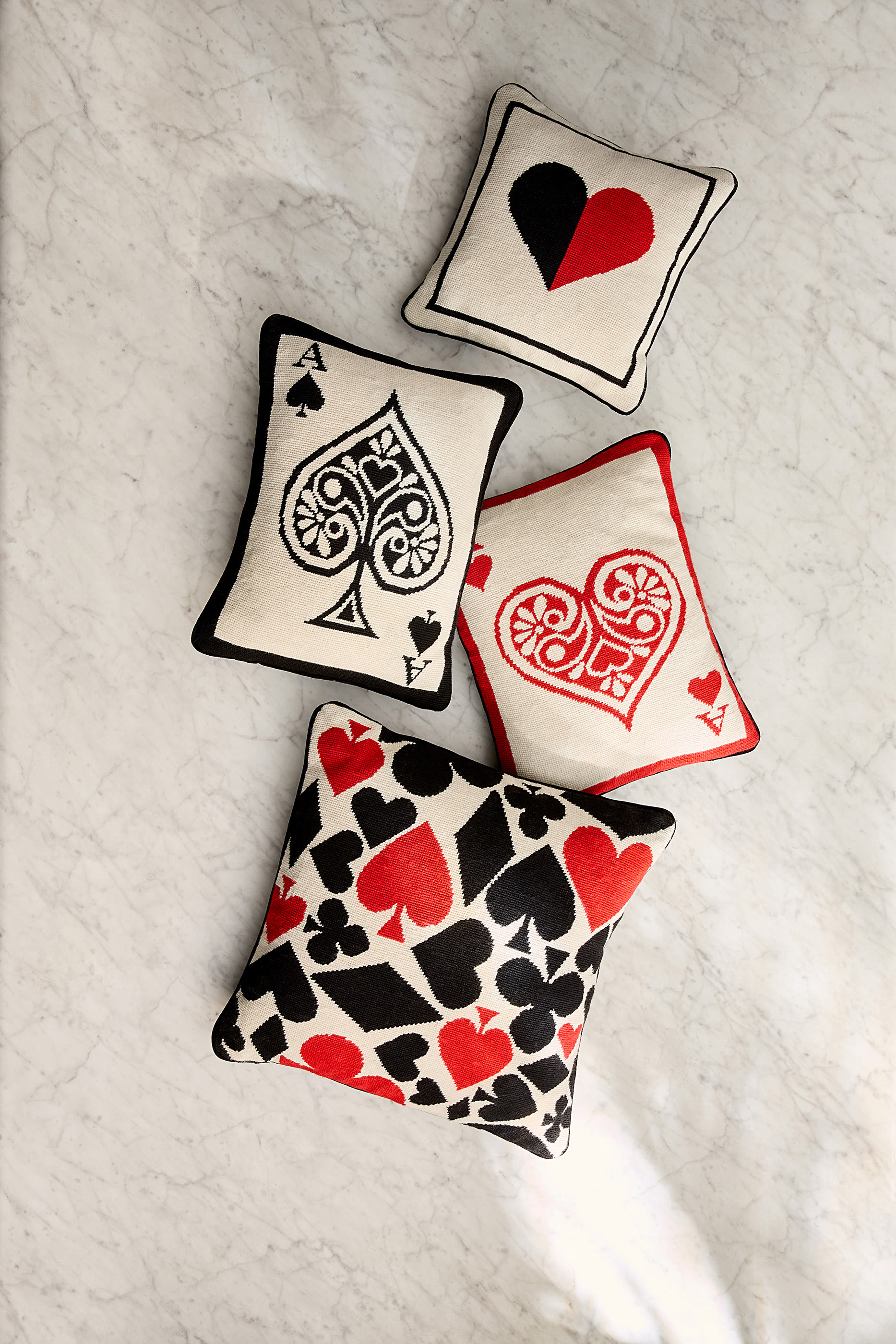 Hearts Needlepoint Cushion