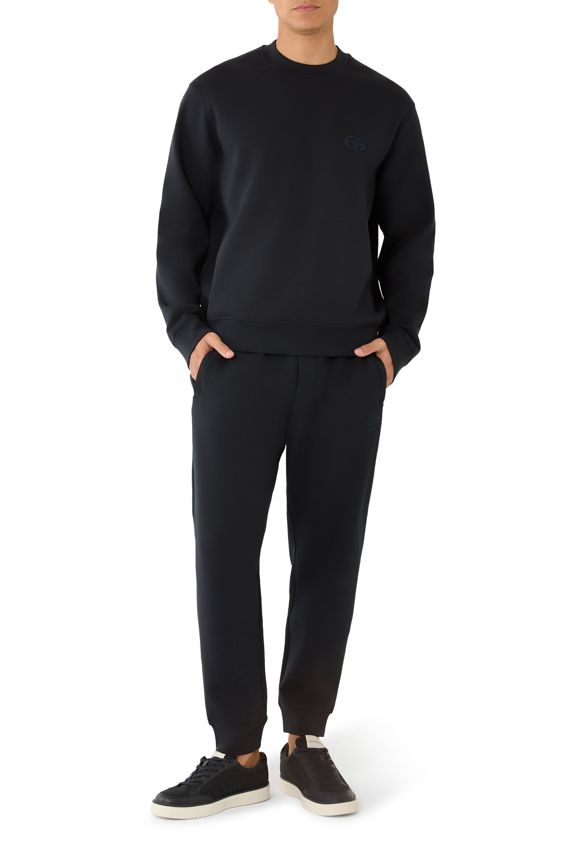 Embossed EA Logo Double-Jersey Sweatshirt