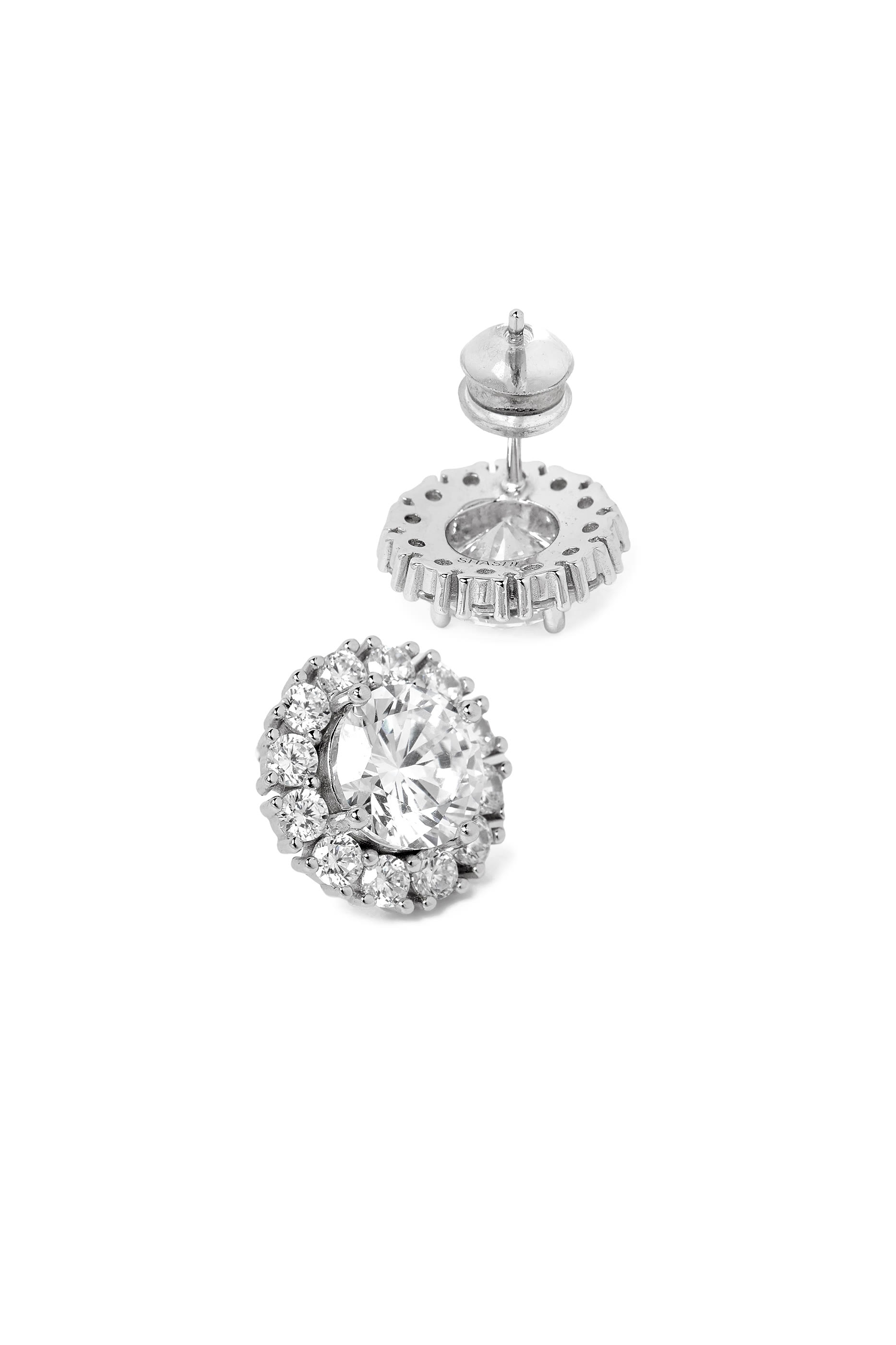 Grace Studs, 925 Sterling Silver & Cubic Zirconia