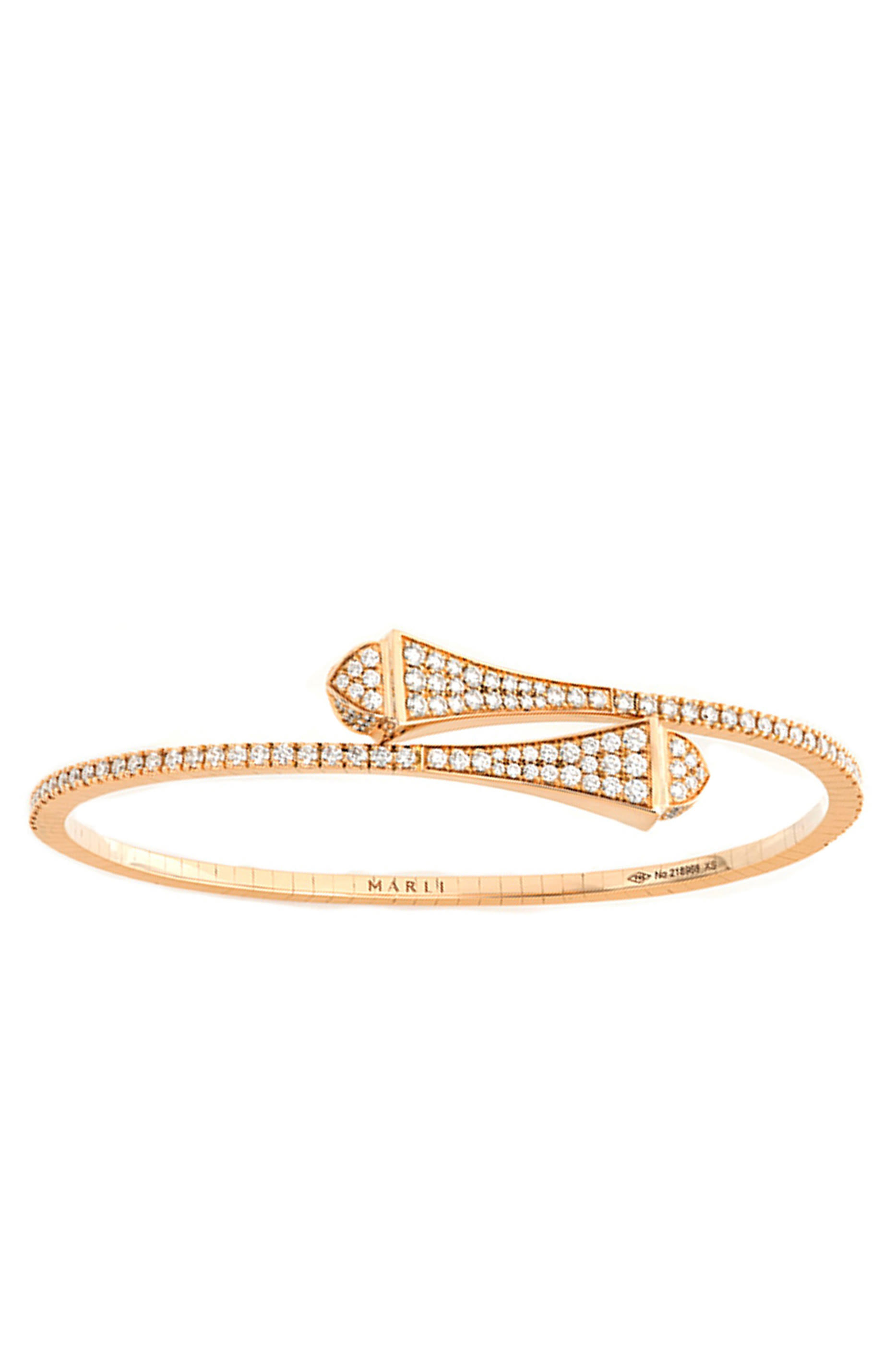 Cleo Midi Bangle, 18k Rose Gold with Full Diamonds
