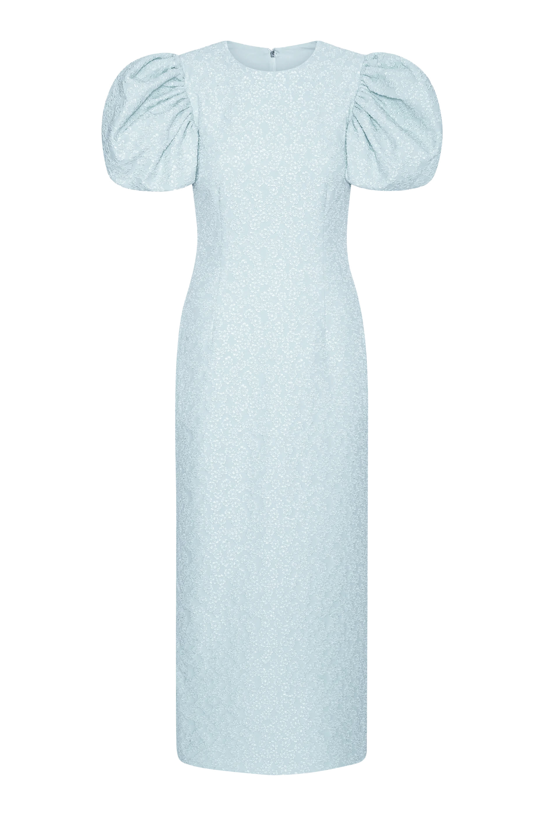 Puffy Jacquard Midi Dress