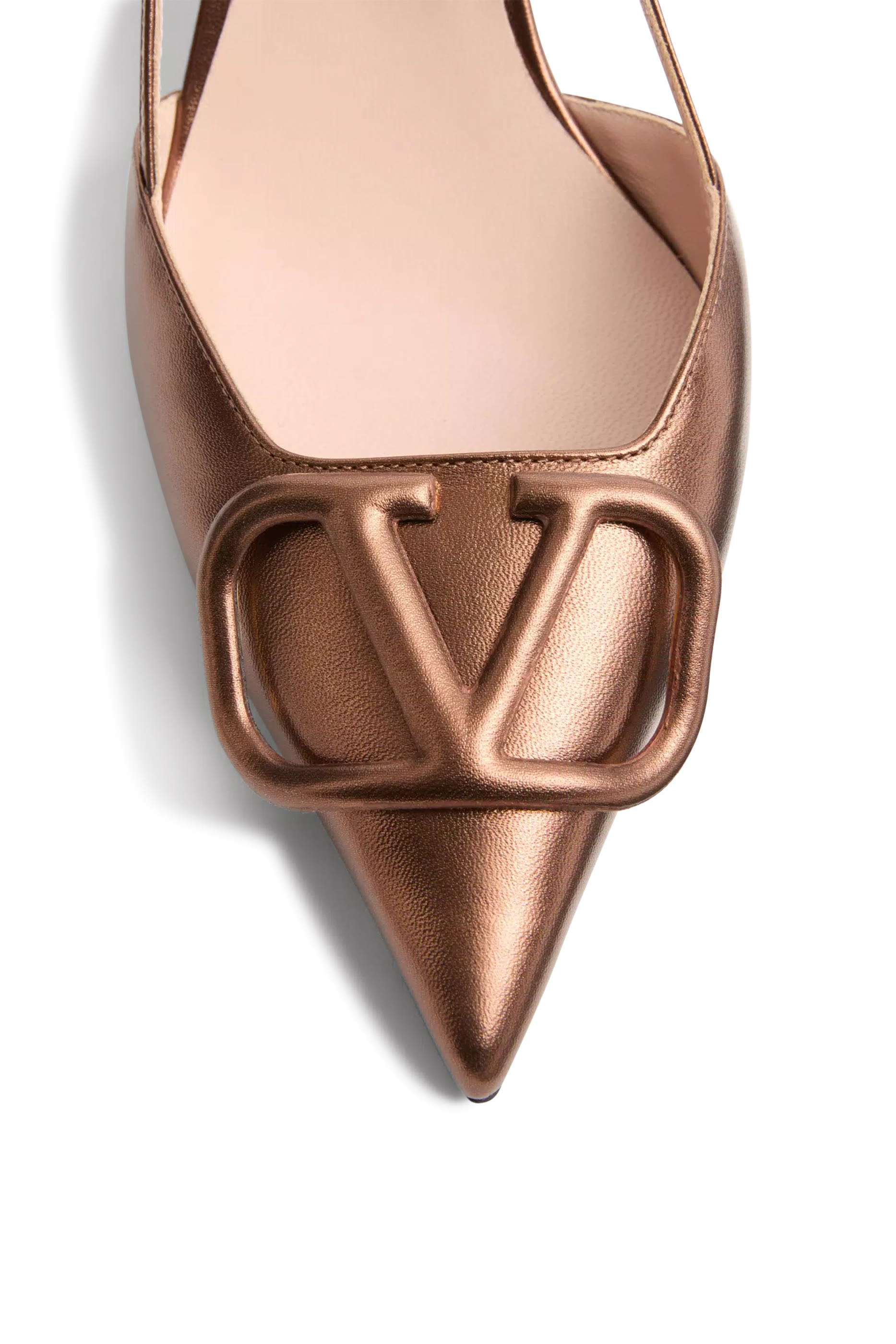 VLogo Signature 80 Slingback Pumps in Laminated Nappa Leather