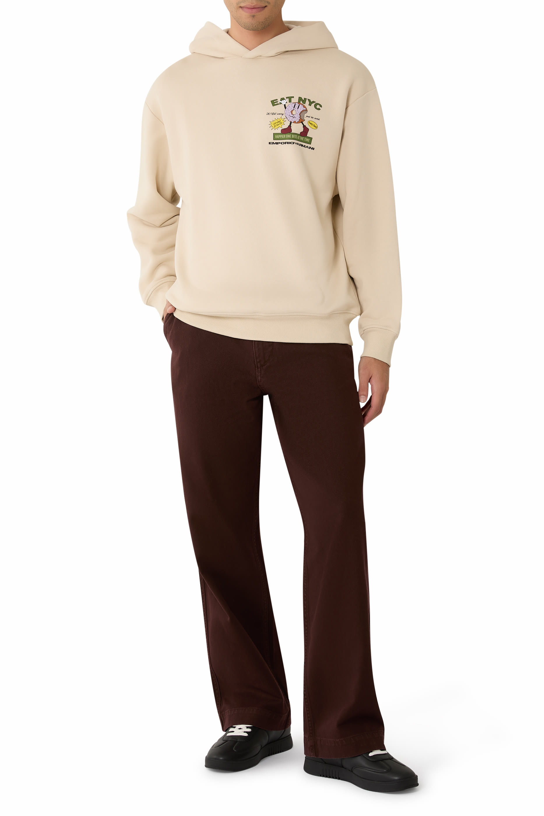 ASV New York Capsule Collection EAT NYC Print Jersey Hooded Sweatshirt